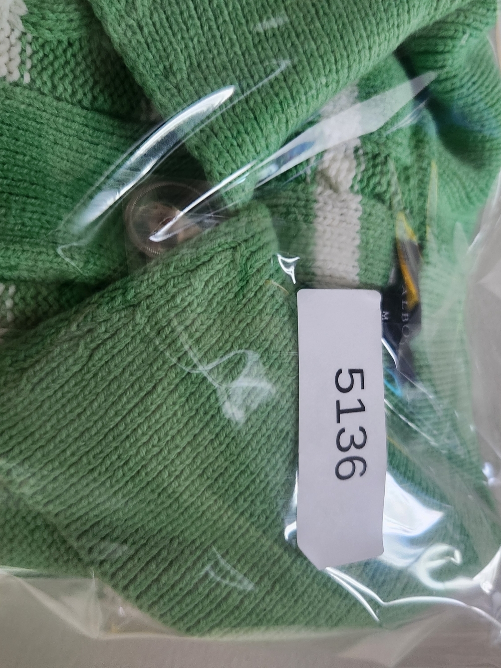 Talbots Green and White Striped Button-Up Cardigan - Picture 8 of 8